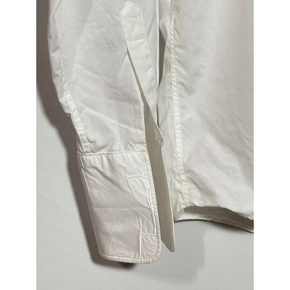 Yves Saint Laurent White Vtg French Cuff Formal Dress Shirt Mens 17 34-35 Logo
